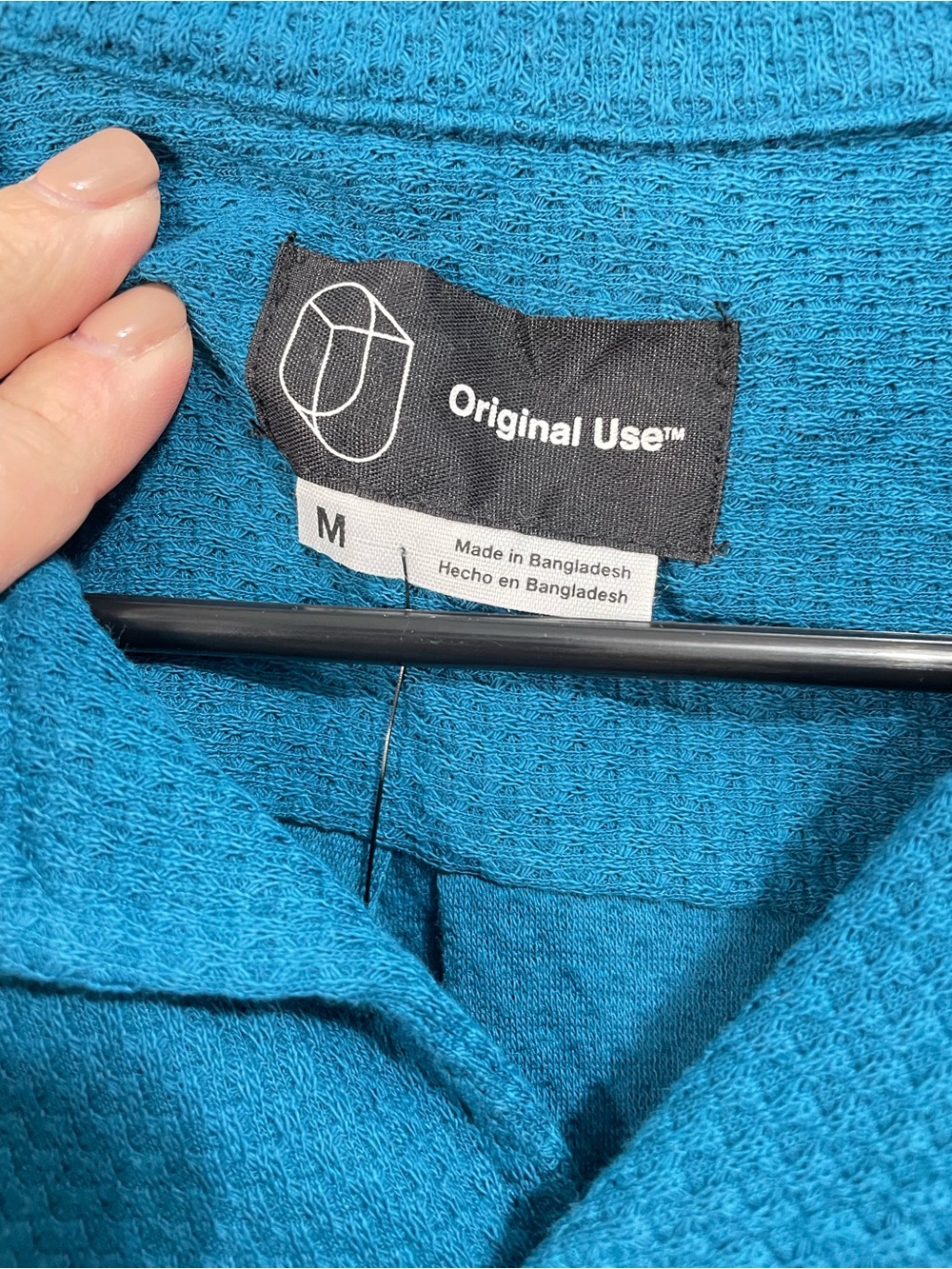 Original Use Teal Short-Sleeve Textured Button-Down Shirt - Men - Picture 3 of 3